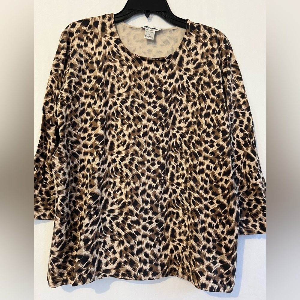 Nygard Collection 1X Animal Print Sweater